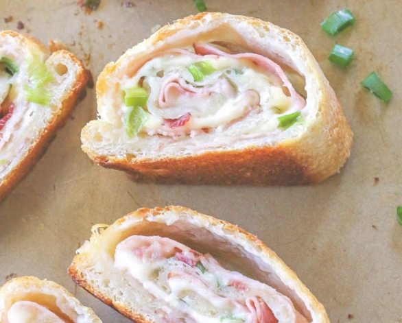 Ham And Swiss Stromboli
