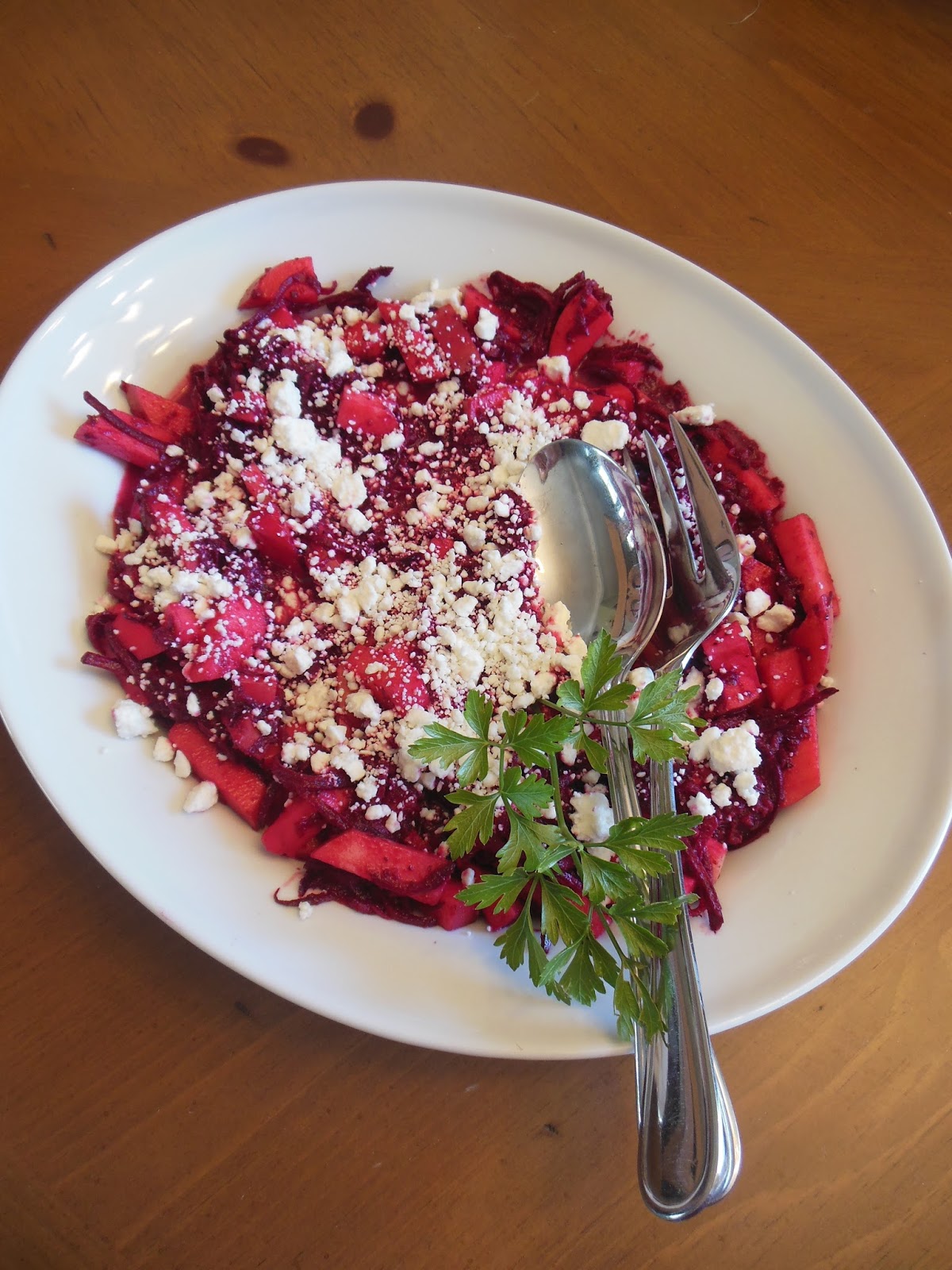 Red Beet Salad with Cranberry Maple Vinaigrette - Our Sunday Cafe
