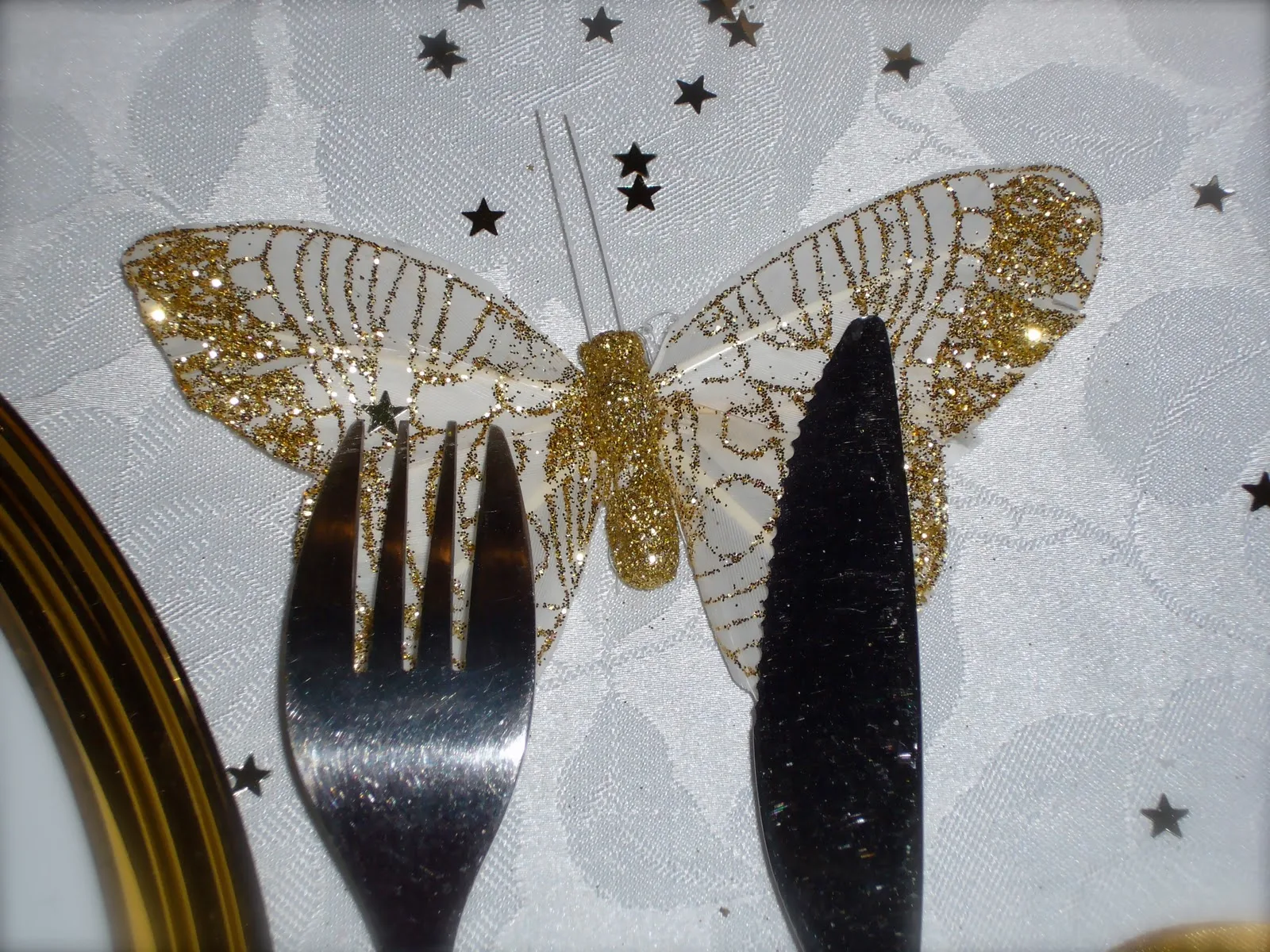 LES TABLES D'ISA: Table Noël Blanc/Or