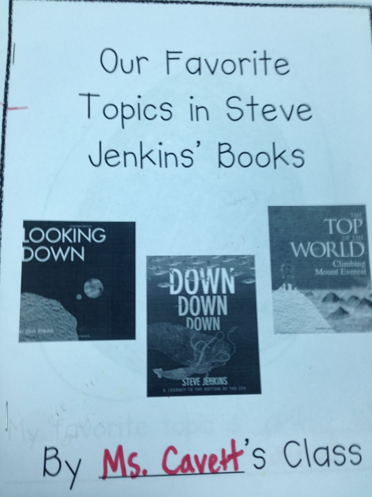 My First Day by Steve Jenkins My First Day by Steve Jenkins