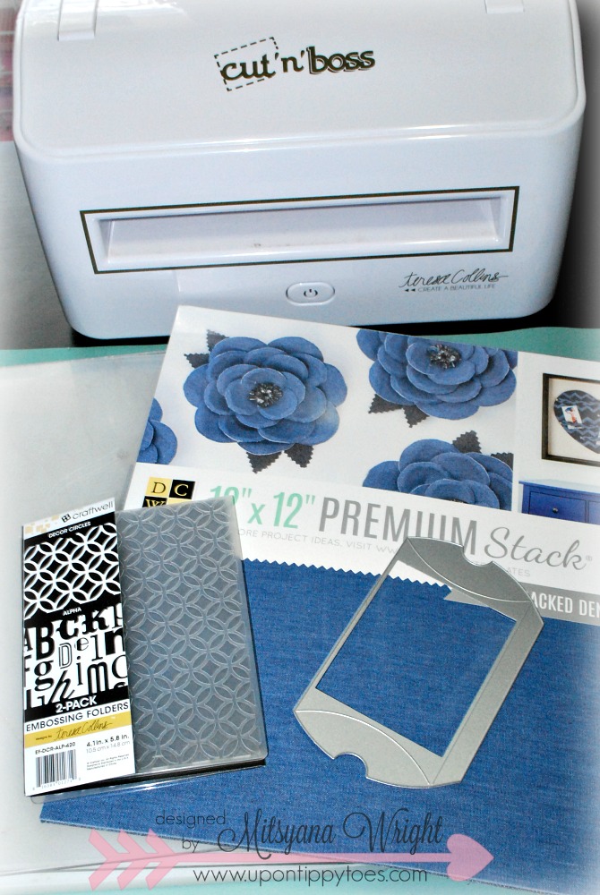 Up On Tippy Toes Embossed Denim Pillow Boxes