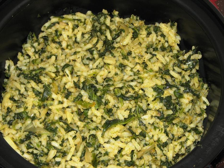 Indian Easy Cooking Spinach Rice