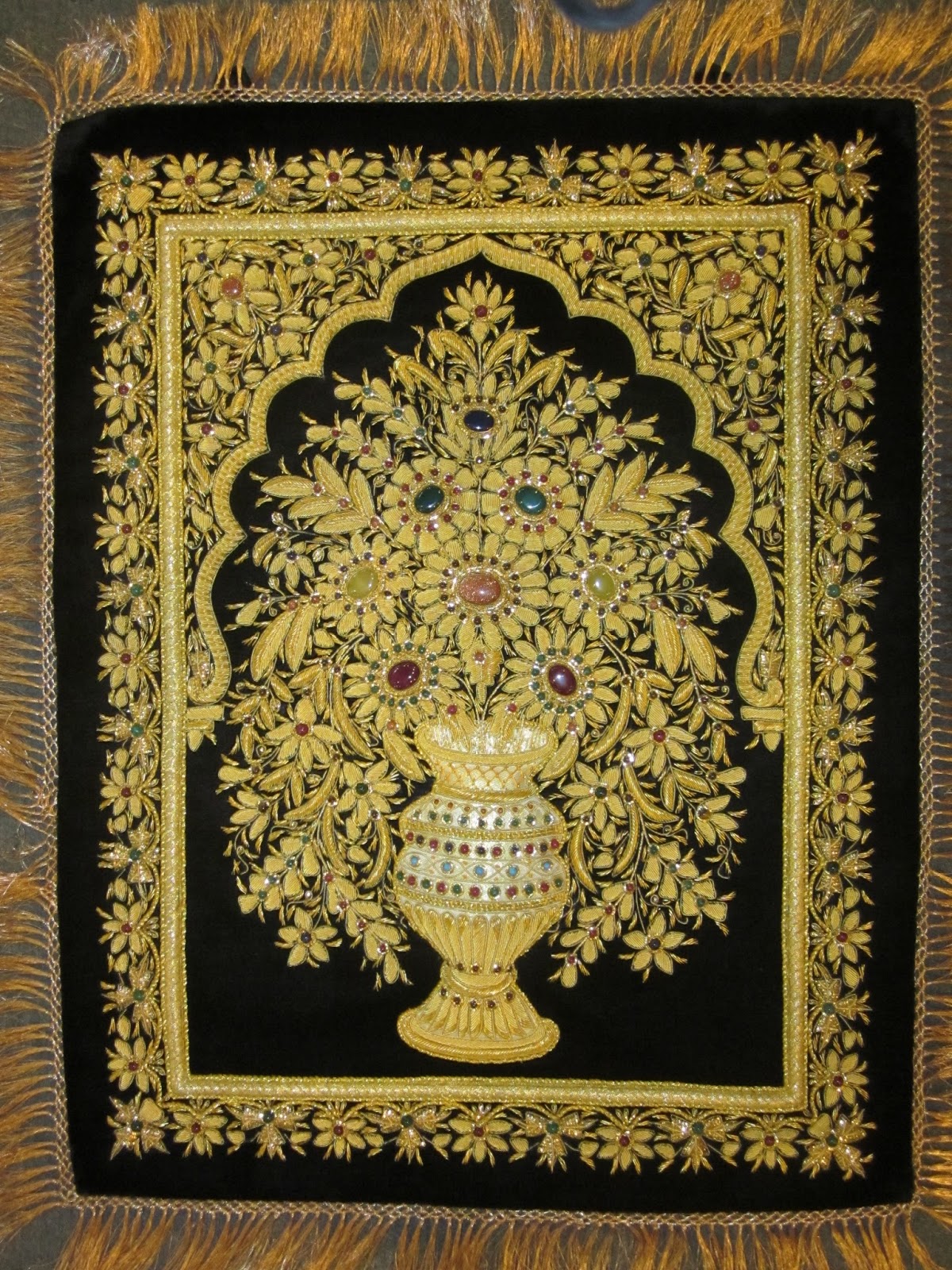 Embroidery Zari Art And Jewels Carpets for Wall Hanging Zari Art The