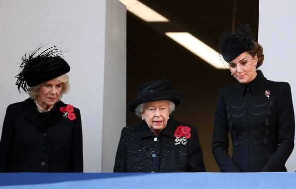 Queen Elizabeth, Kate Middleton, Meghan Markle, the Duchess of Cornwall, the Countess of Wessex at Cenotaph