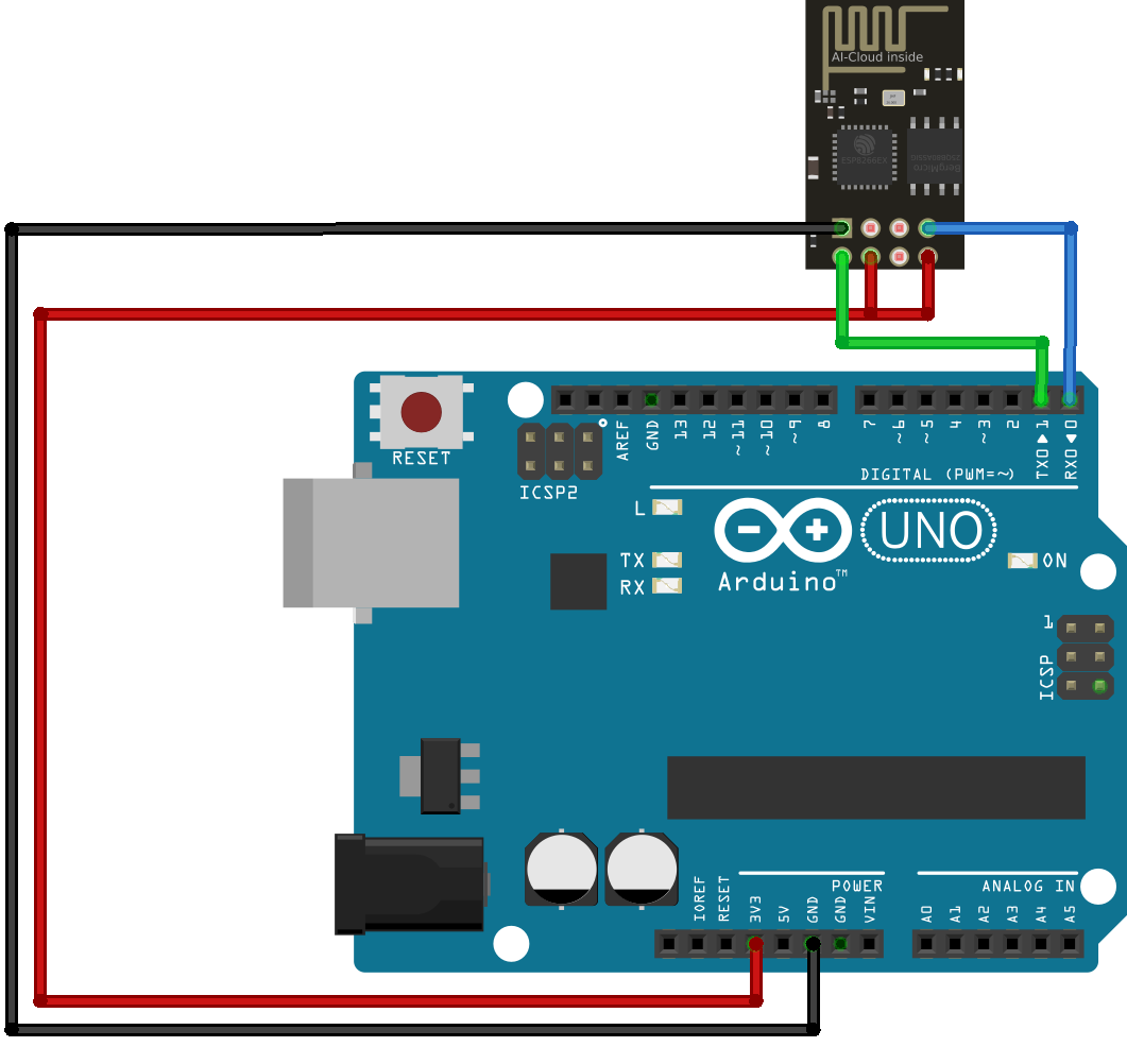 Схема подключения esp8266 к arduino uno