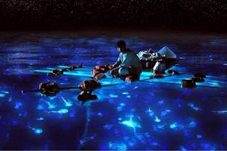 Life of Pi (2012) Life of Pi, Suraj Sharma as Pi Patel, Directed by Ang Lee, Dark Blue Pacific expanse in the night