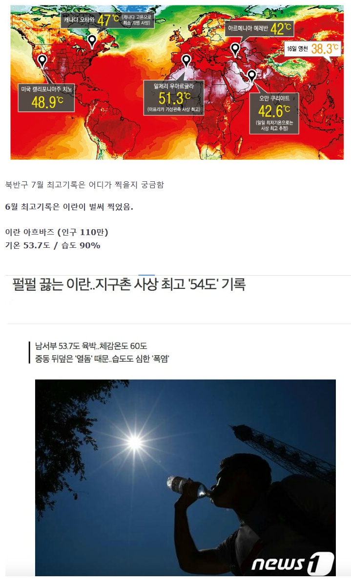 요즘 북반구 날씨