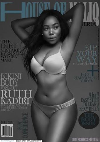 Ruth Kadiri wears nothing but her underwear on the cover of House of Maliq