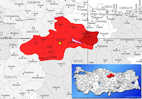 Reşadiye ilçesinin nerede olduğunu gösteren harita.