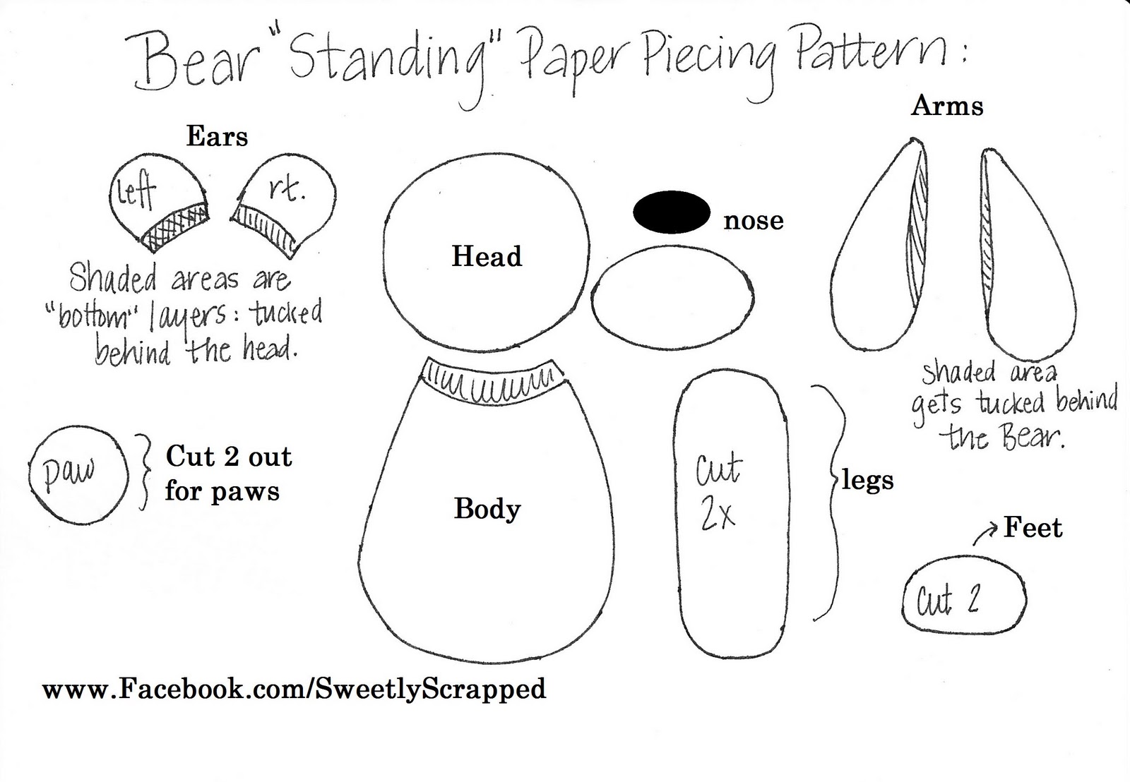 Sweetly Scrapped Bear Paper Piecing Pattern For You sweetly-scrapped-bear-paper-piecing-pattern-for-you