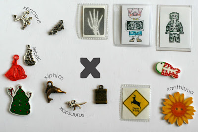 TomToy Individual letter X I spy trinkets for alphabet, Miniature abc objects, Montessori alphabet. Sorting toddler activities