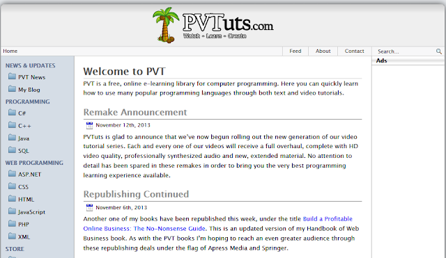 PVTuts افضل المواقع على الإنترنت لتعليم البرمجة مجانًا!