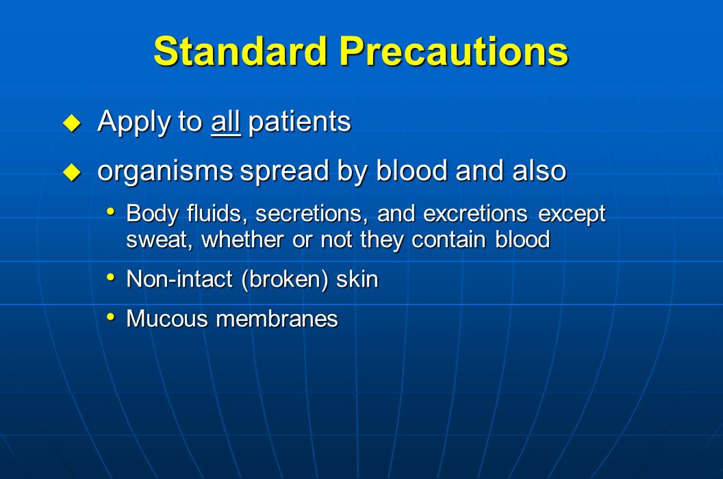 Dentistry Infection control guidelines