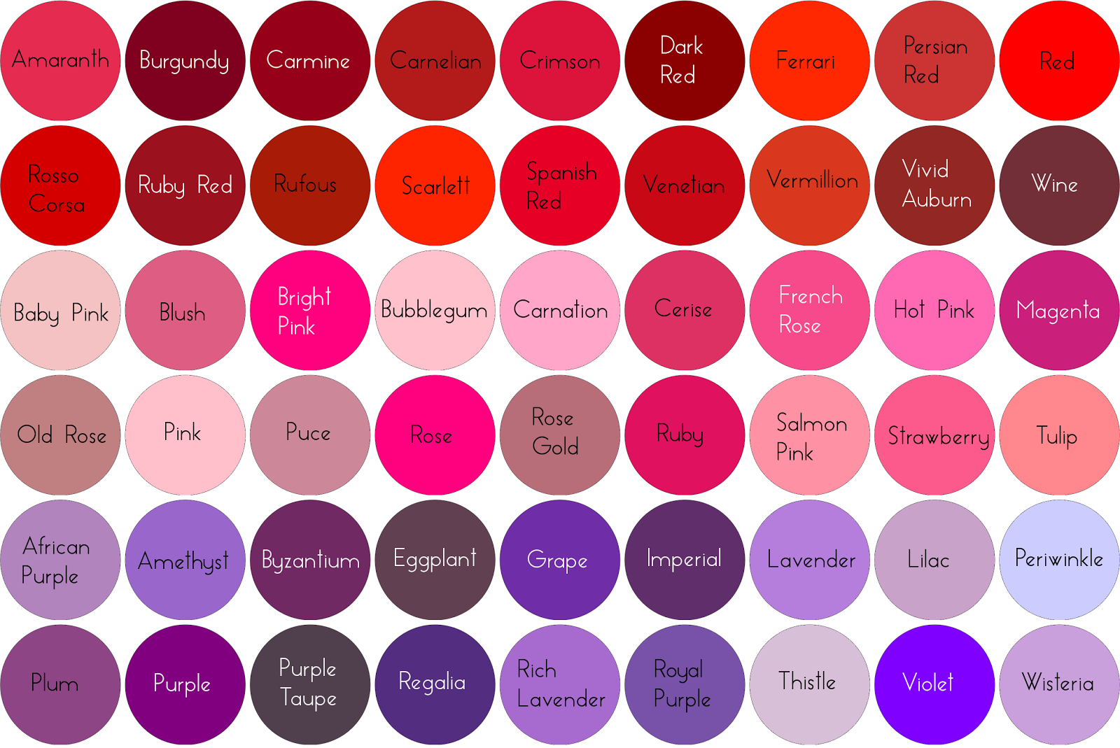 Different Shades Of Red Hair Color Names - Red Hair and Brunette Ideas 2016