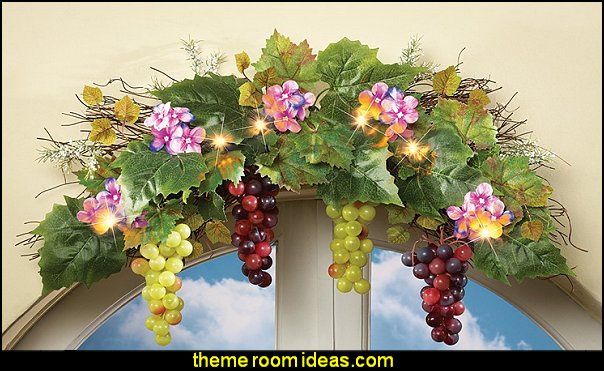 Lighted Vineyard Grape Swag Tuscany Vineyard Style decorating - Tuscan Wall mural stickers - Tuscan themed kitchen accessories - grape decor - Tuscan theme decor - Wine barrel decor - rustic decor - Venice Italy decorating ideas - Italian Cafe - Old World furniture - luxury bedding - tuscan themed bedroom decor tuscan theme decorating ideas Lighted Vineyard Grape Swag Tuscany Vineyard Style decorating - Tuscan Wall mural stickers - Tuscan themed kitchen accessories - grape decor - Tuscan theme decor - Wine barrel decor - rustic decor - Venice Italy decorating ideas - Italian Cafe - Old World furniture - luxury bedding - tuscan themed bedroom decor
