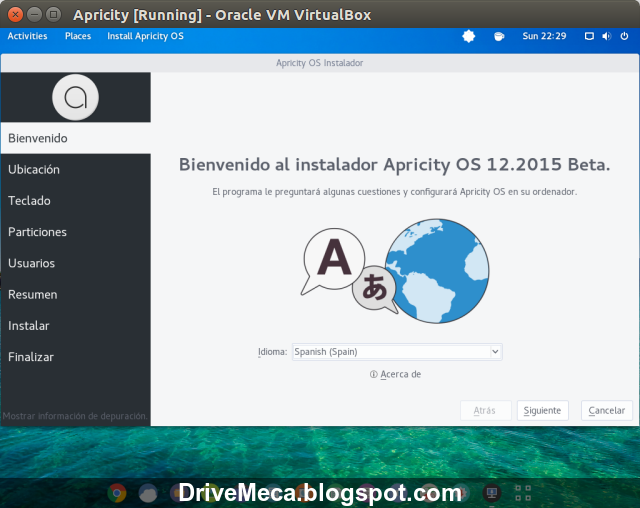 DriveMeca instalando ApricityOS paso a paso