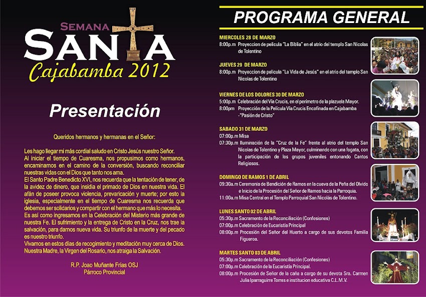 Programa de Semana Santa 2012 en Cajabamba