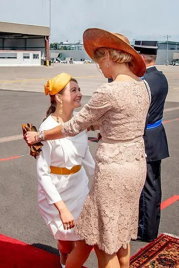 Hereditary Grand Duke Guillaume and Hereditary Grand Duchess Stéphanie attended the farewell ceremony