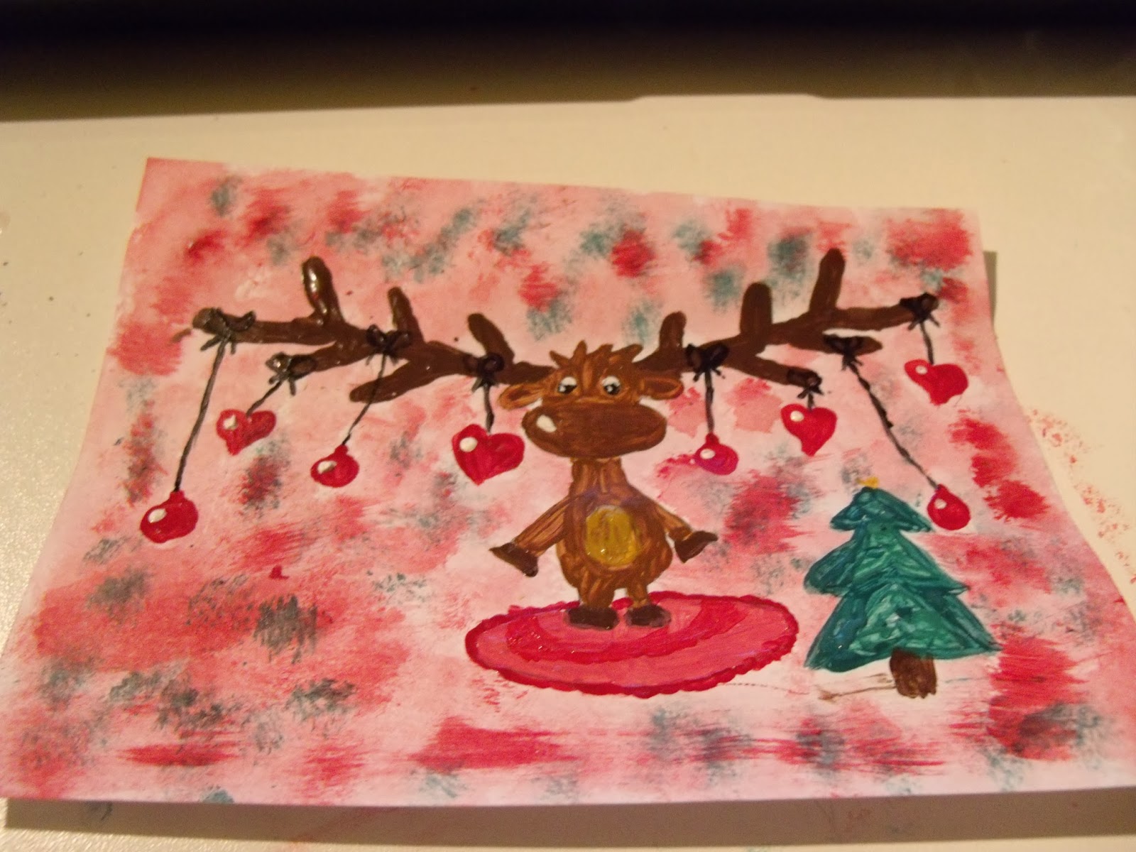 Katdis Crazy World: Weihnachtskarten mit Acrylfarben malen auch für Kinder