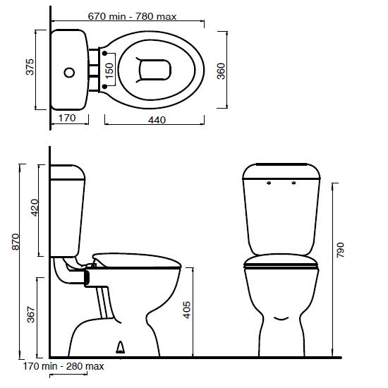 Modecor Toilet Suites Posh Dominique Connector Toilet Suite