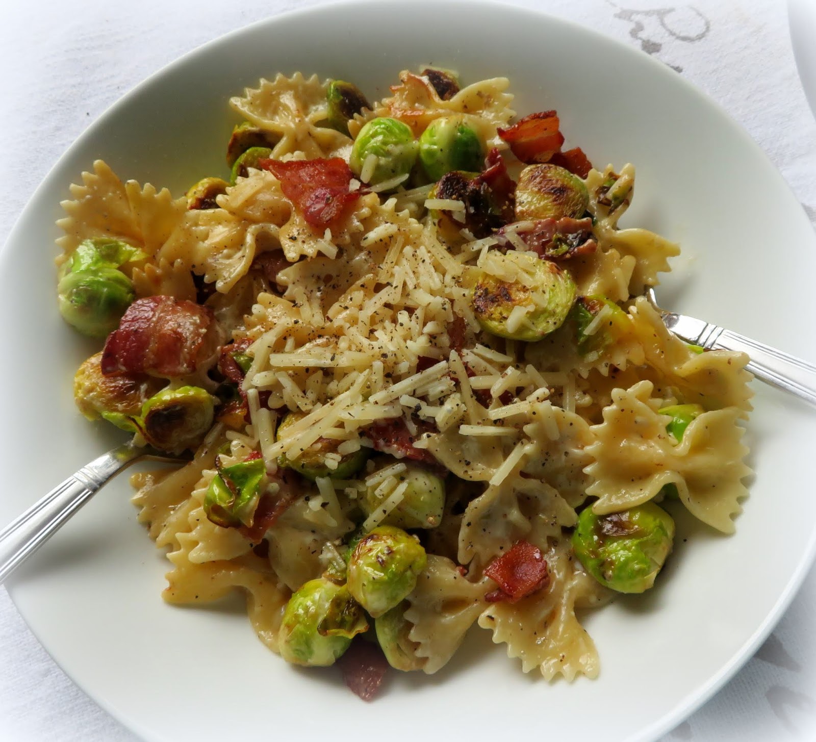 Bow Tie Pasta with Sprouts & Bacon The English Kitchen