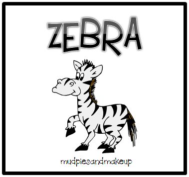 Mudpies and Make-up: Zebra Printables {An Animal Study–FREE!}