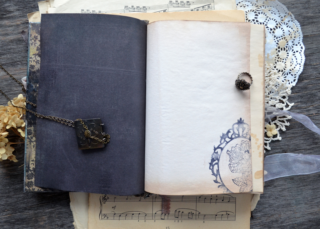 Myscrape: Скрапочка # Всё в рамке. Старенький блокнотик.