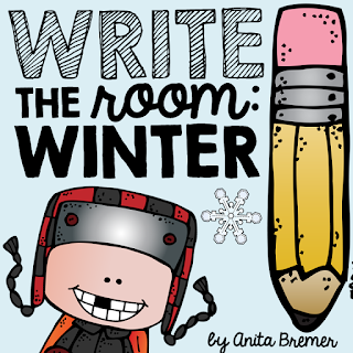 Winter Write the Room activities for Kindergarten- perfect as a literacy center!
