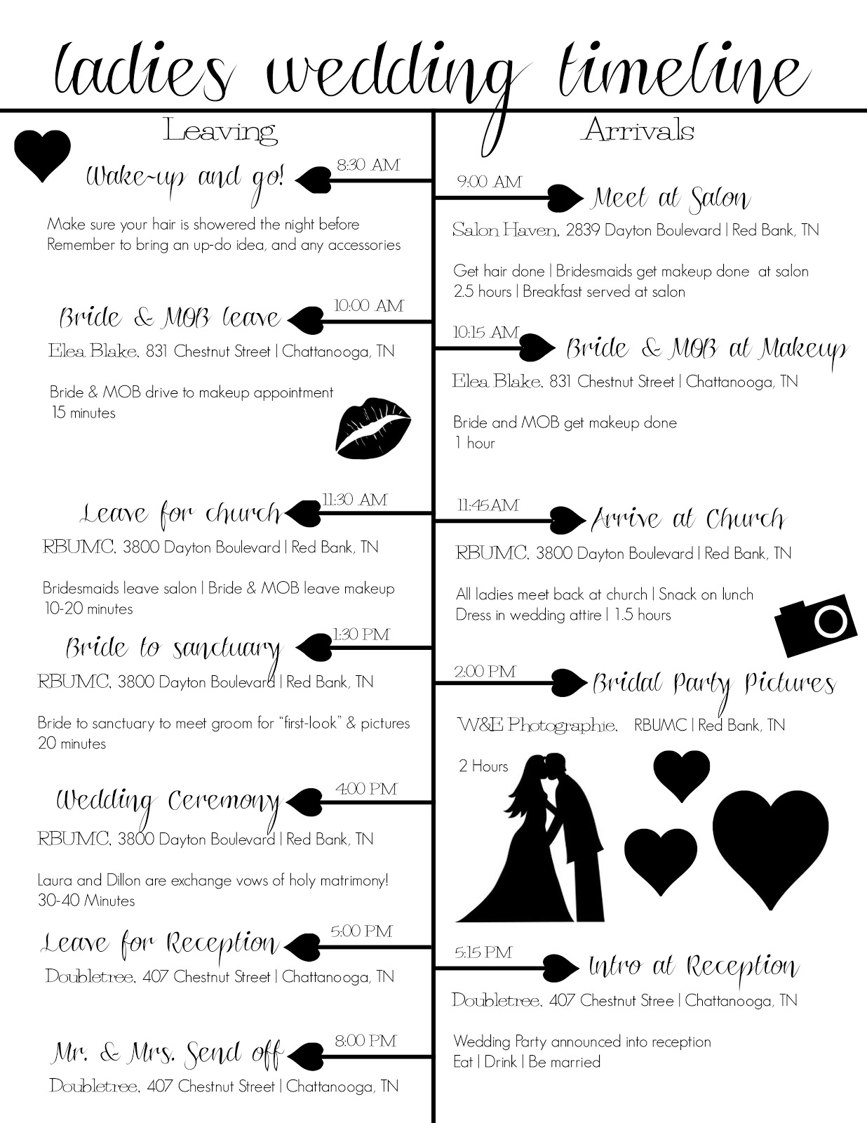 Wedding Day Timeline Weddings Secret Obsession Pinterest
