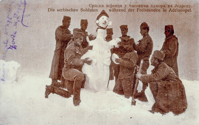 Serbian soldiers during rest hours in Edirne (First Balkan War)