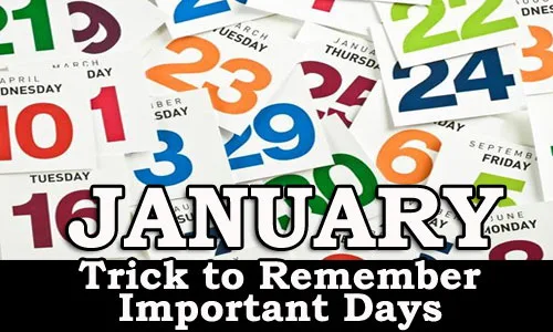 Trick to remember Important Days of a Month (January)