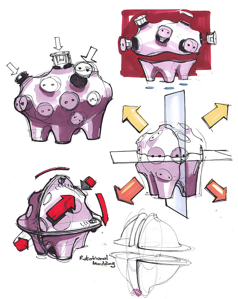 Art Lebedev Power Pig design sketches