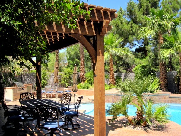 A pergola poolside design