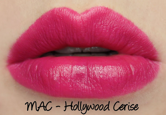 MAC X Philip Treacy Lipsticks - Hollywood Cerise Swatches & Review