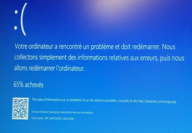 13 01 2017 j'ai réussi a prendre une photo de l'écran bleu DPC Wathdog Violation