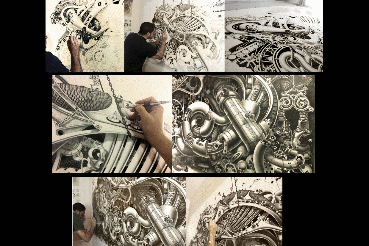12-Deadpan-Comedy-Tryptic-Samuel-Gomez-Massive-Detailed-Drawings-and-a-Guitar-www-designstack-co