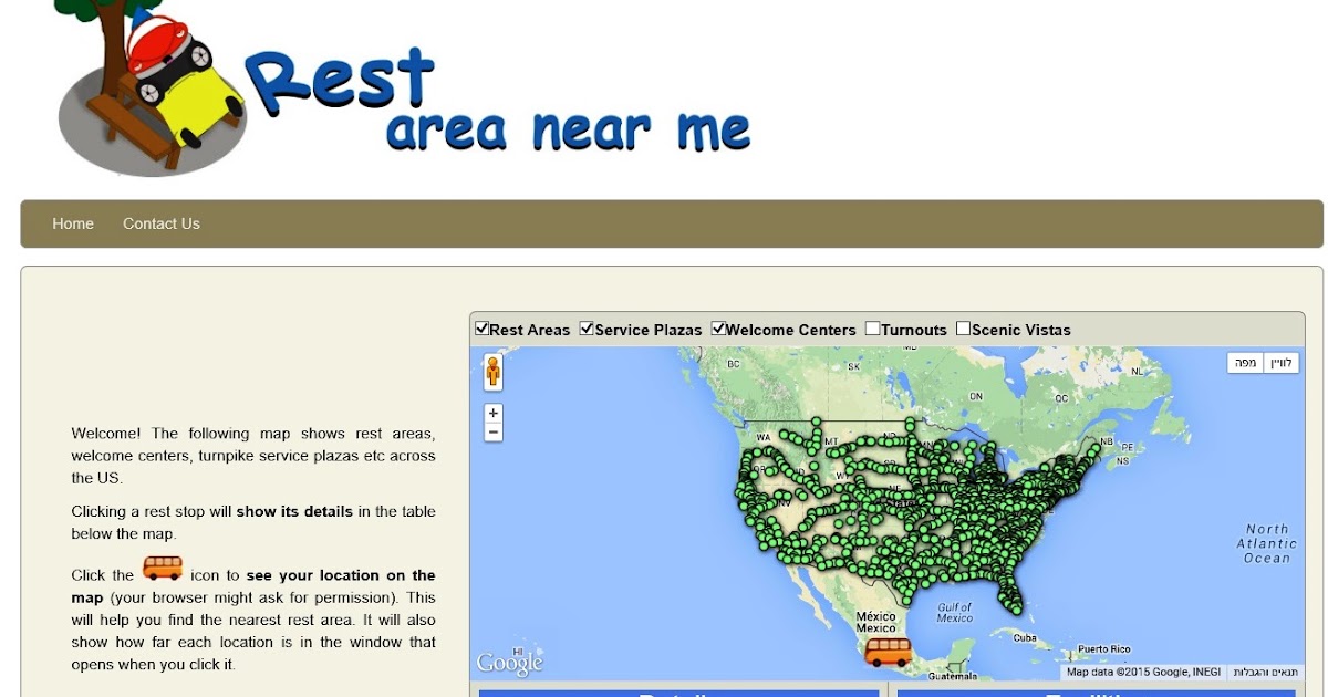Map Of Us Rest Areas United States - Rest