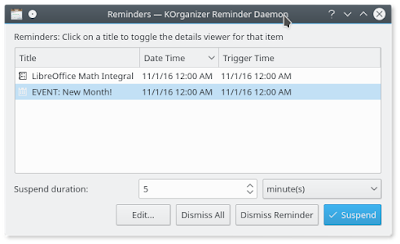 How To Set Reminders in KOrganizer