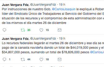 Promete apagar: Juan Vergara anuncia recursos a partir del 26 diciembre para saldar deudas