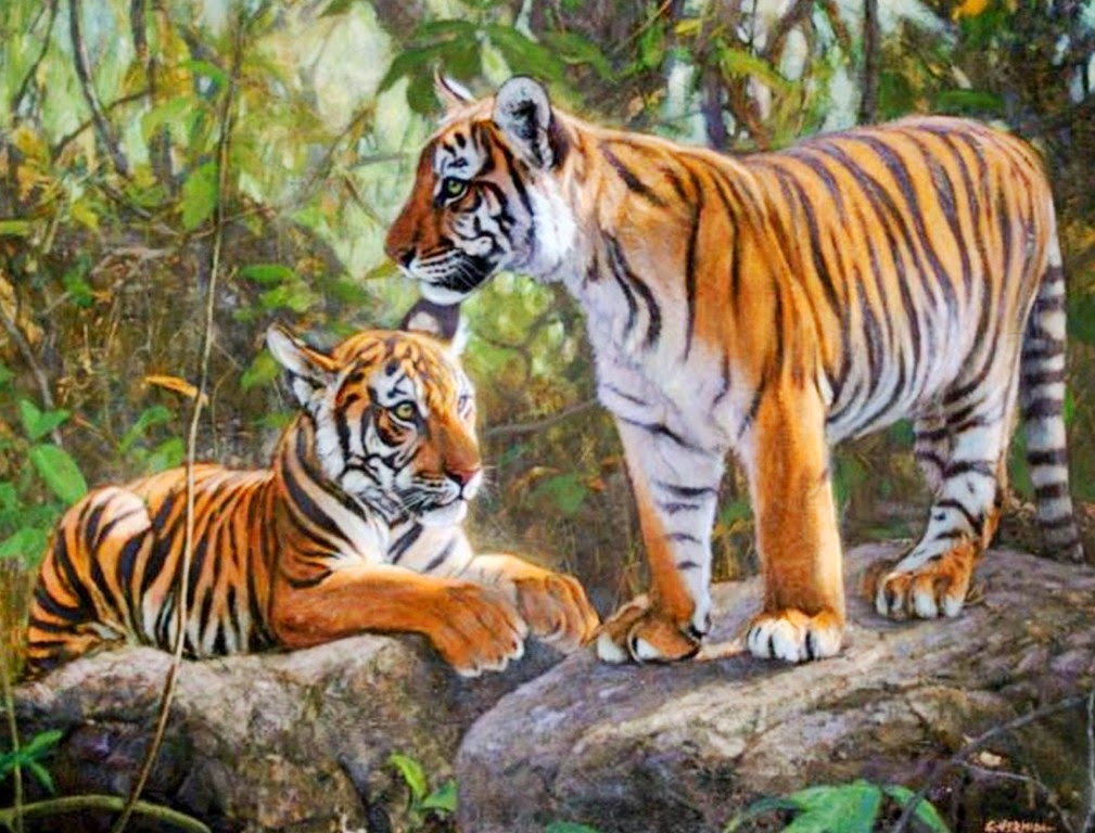 tigres-pintados-al-oleo