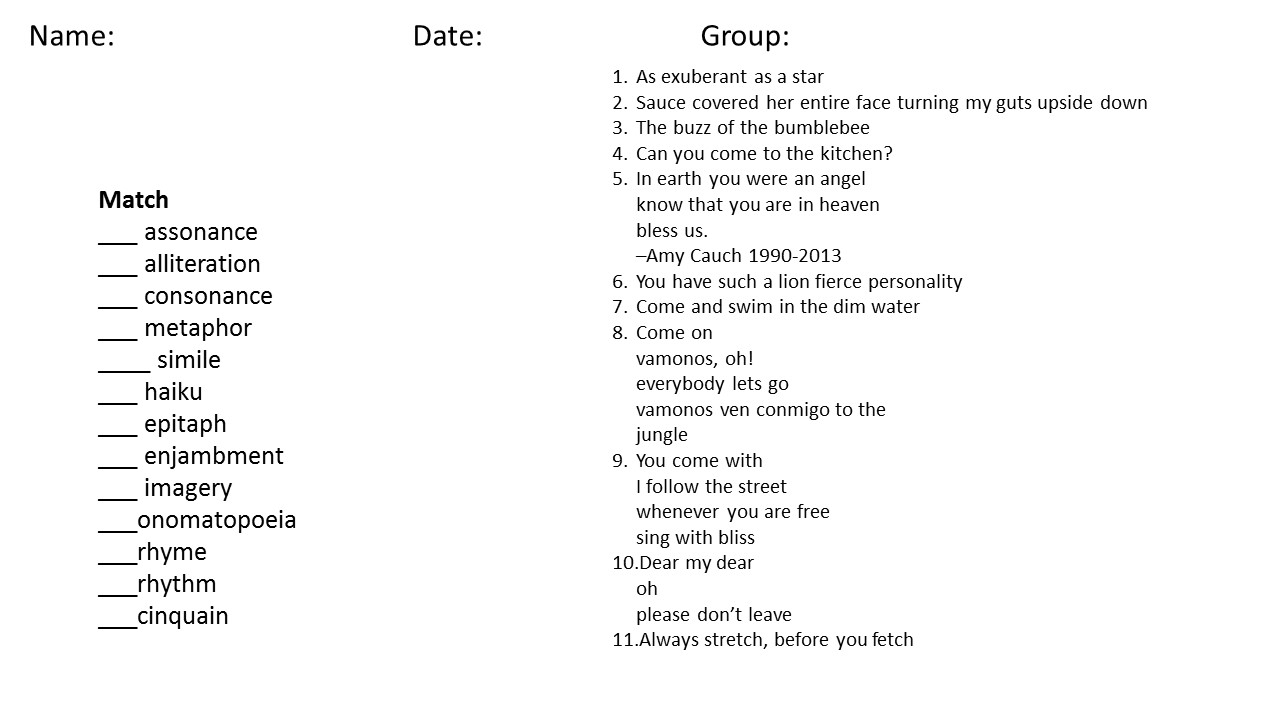 English_Prof.Oyola: Quiz poetry