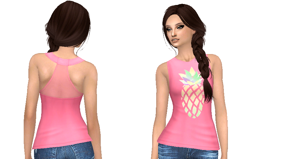 NyGirl Sims 4 Pineapple Decal Tank