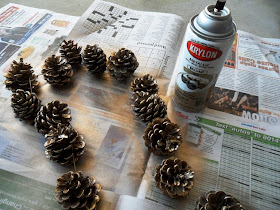Spray Painted Pine Cones