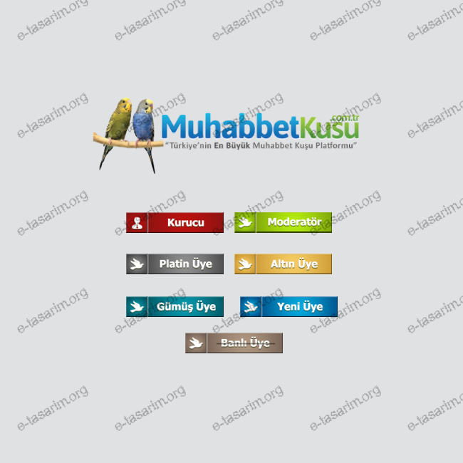 Download Muhabbet Kuşu Forum Logo ve Rank Çalışması ~ E-Tasarım PSD Mockup Templates