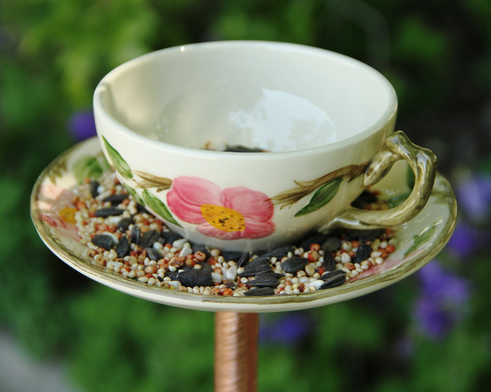 Enjoy the Ride Tea Cup Bird Feeder