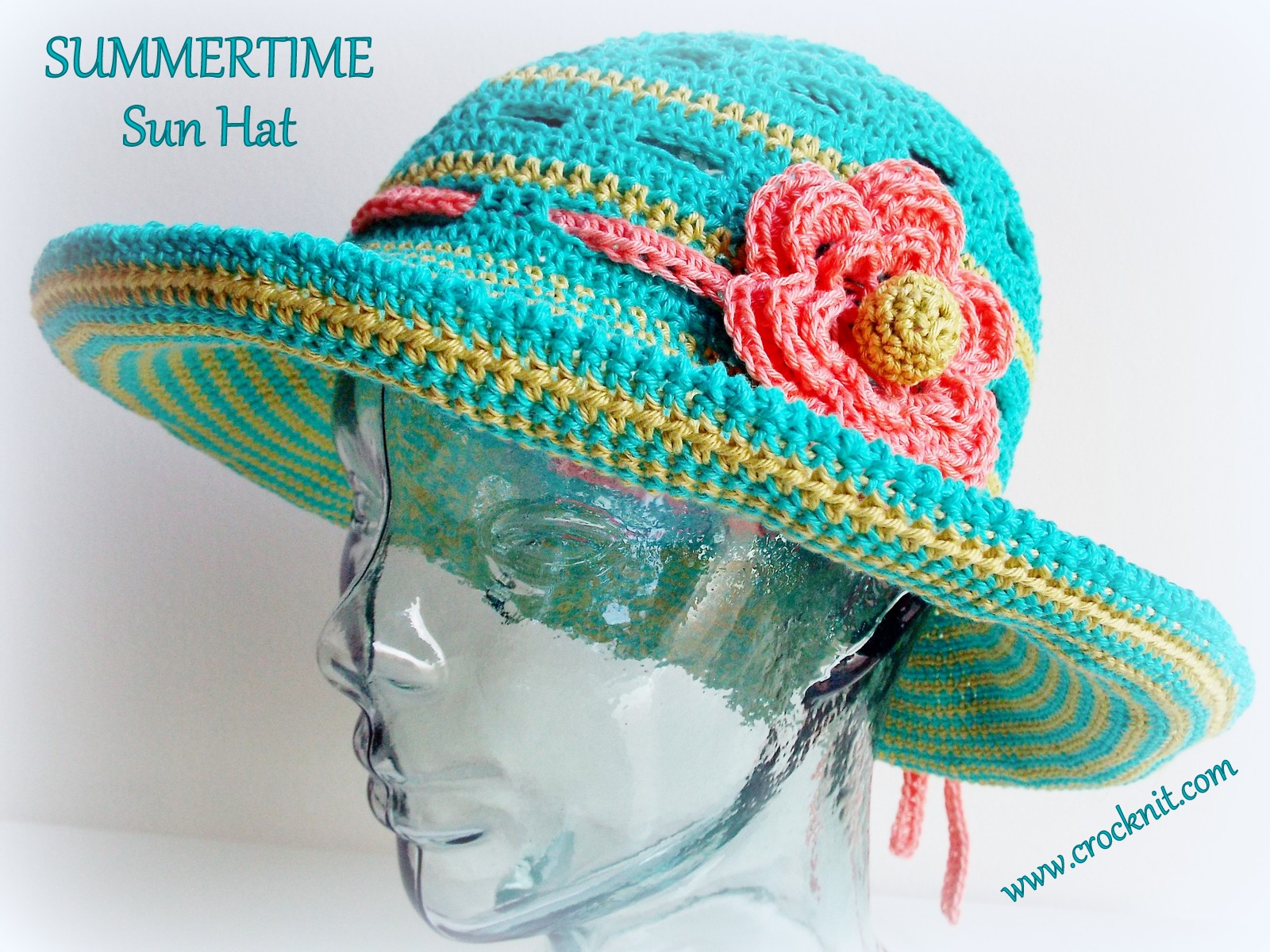 crochet sun hat with brim pattern