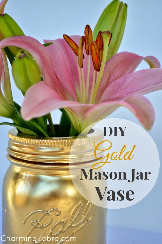 Gold Mason Jar Vase