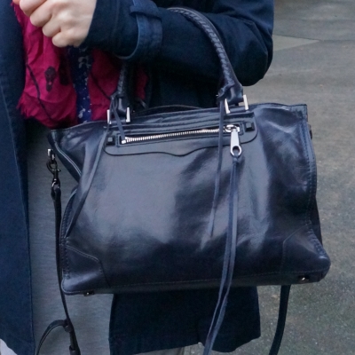 Rebecca minkoff regan satchel tote moon navy | away from the blue
