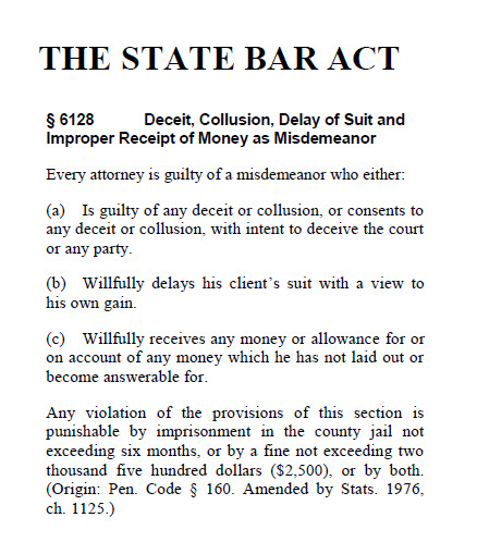 sacramento family court report california attorney misconduct law