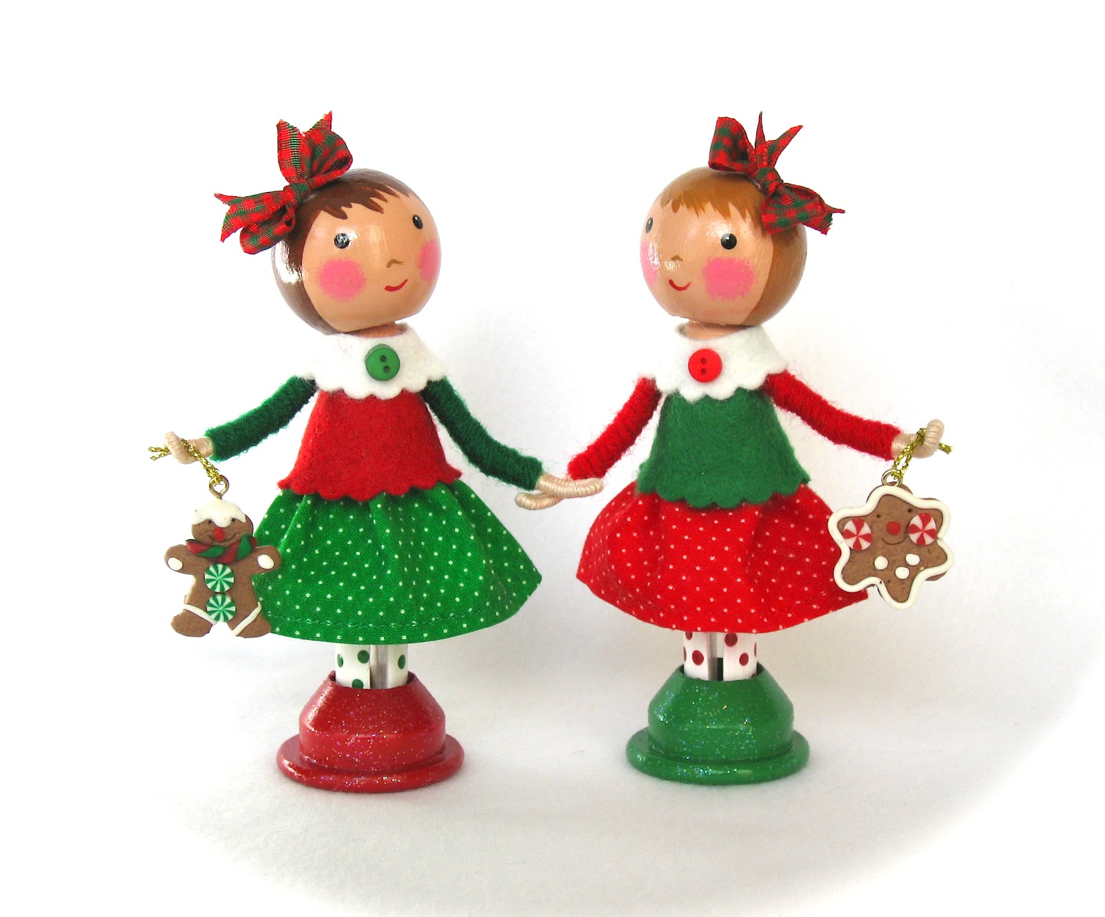 Cotton Candy Dolls Christmas Clothespin Dolls